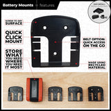 StealthMounts CAS Cordless Alliance System Battery Mounts Pack of 6 Black