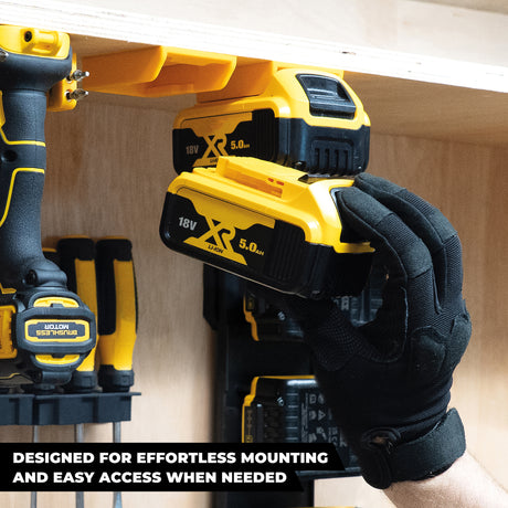 StealthMounts DeWalt 20V Battery Mounts Pack of 6 Yellow