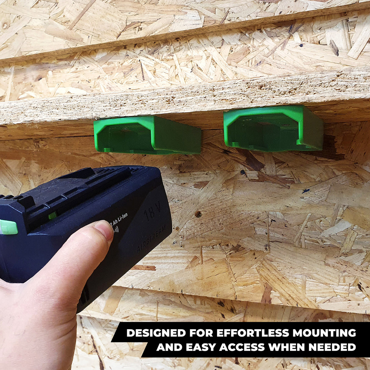 StealthMounts Festool Battery Mounts 18V Pack of 6 Green