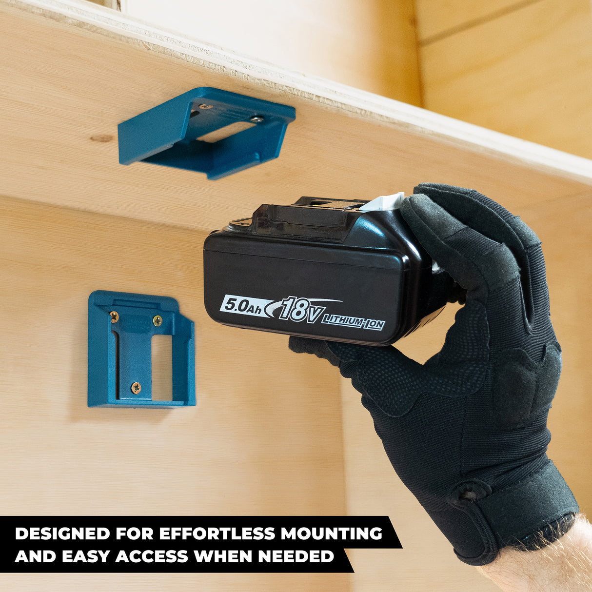 StealthMounts Makita 18V LXT Battery Mounts  Pack of 6 Blue