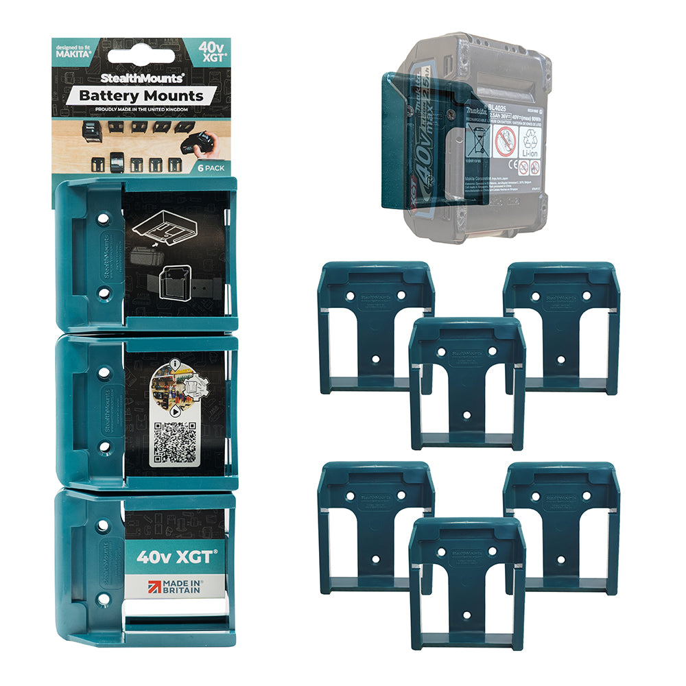 StealthMounts Makita 40V XGT Battery Mounts Pack of 6 Blue