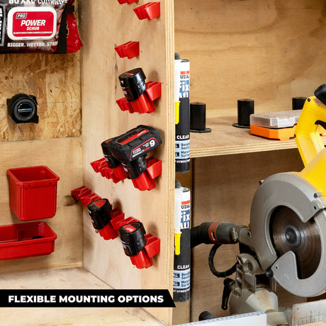 StealthMounts Milwaukee M12 12V Battery Mounts Pack of 6 Red