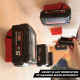 StealthMounts Milwaukee M18 18V Battery Mounts Pack of 6 Red