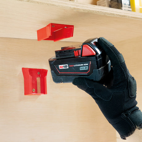 StealthMounts Milwaukee M18 18V Battery Mounts Pack of 6 Red