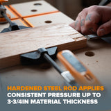 BORA Tool Dog Hole Auto Adjust Clamp - Side Clamping 360° Pivot Woodworking Tool