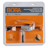 BORA Tool Dog Hole Auto Adjust Inline Toggle Clamp in use on workbench