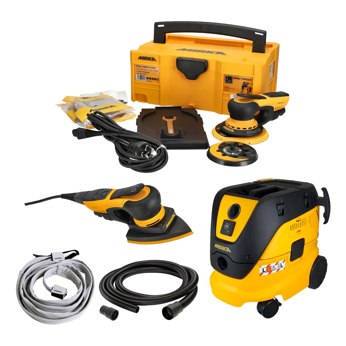Mirka DEROS II & DEOS DELTA II plus Dust Extractor Bundle with Systain