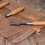 En Mina 12 Pocket Suede Chisel Roll