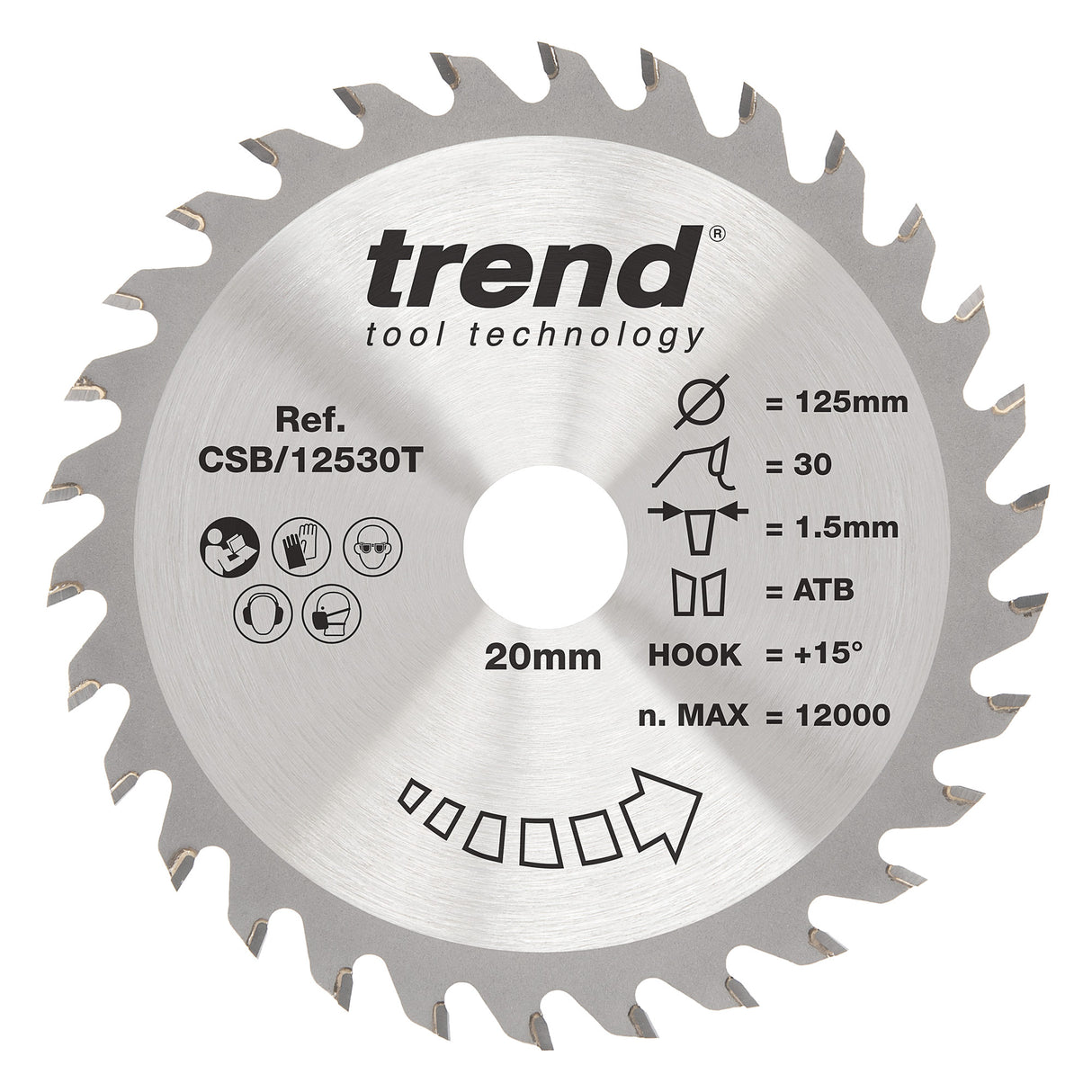Trend 125mm x 20mm x 30T Thin Kerf General Purpose Cordless Circular Saw Blade