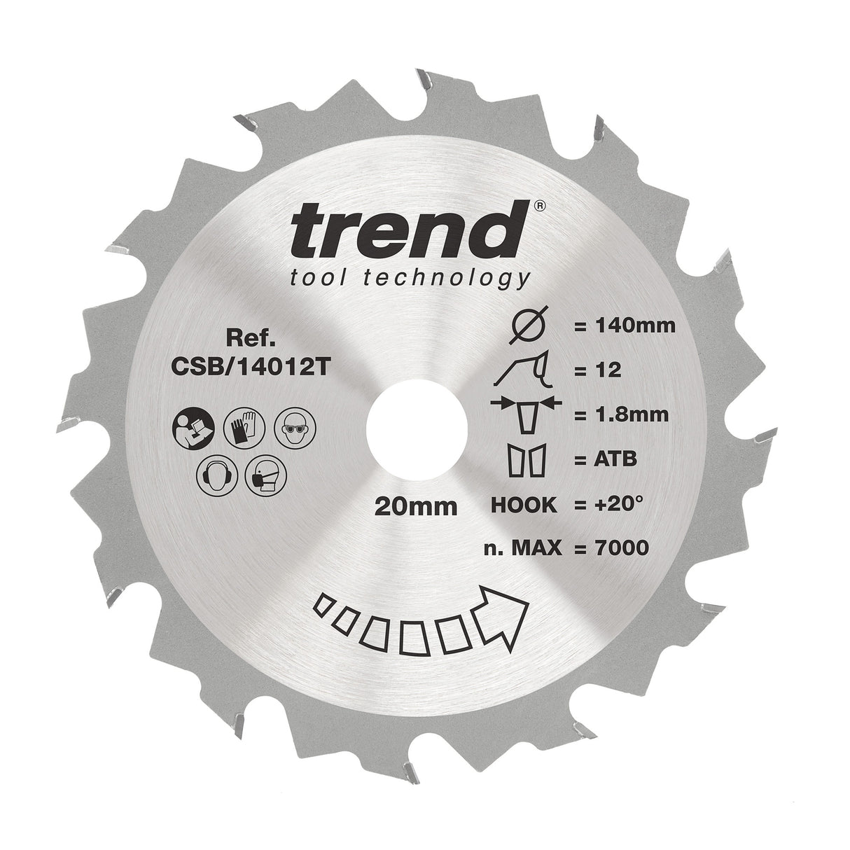 Trend 140mm x 20mm x 12T Thin Kerf Ripping Cordless Circular Saw Blade