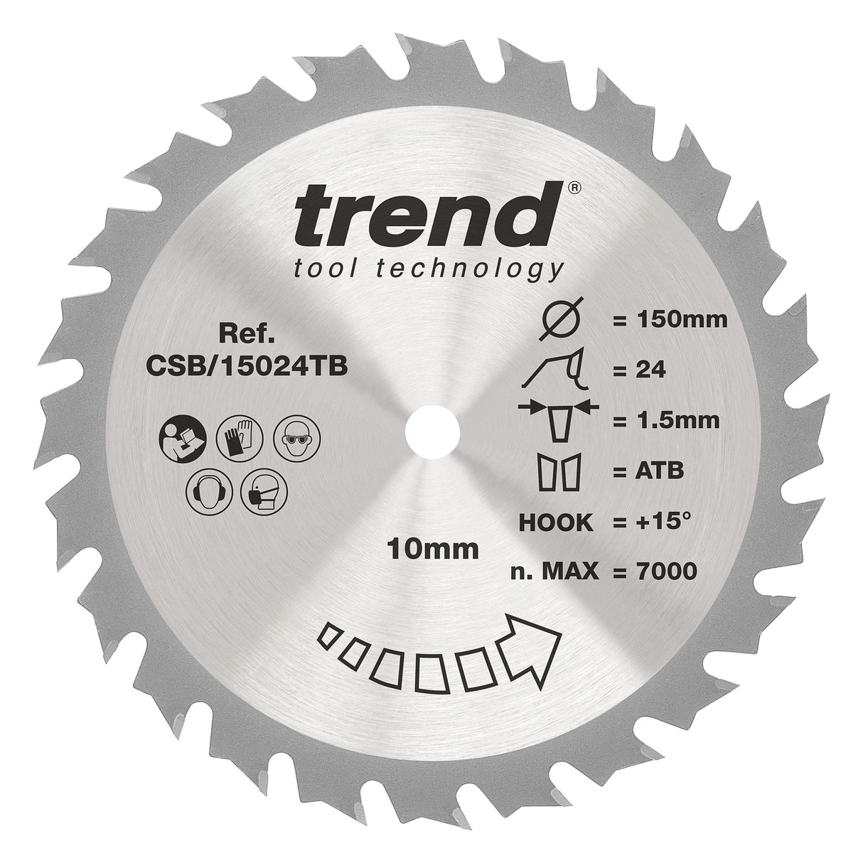 Trend 150mm x 10mm x 24T Thin Kerf General Purpose Cordless Circular Saw Blade