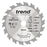 Trend 160mm x 20mm x 18T Ripping Circular Saw Blade