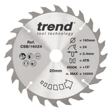 Trend 160mm x 20mm x 24T x 2.4mm General Purpose Circular Saw Blade