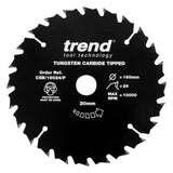 Trend 160mm x 20mm x 24T Ripping Circular Saw Blade with PTFE Coating