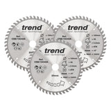 Trend 3-Piece 160mm x 20mm x 48T  Wood Circular Saw Blade Set