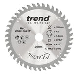 Trend 160mm x 20mm x 42T Thin Kerf Fine Cut Off Cordless Circular Saw Blade