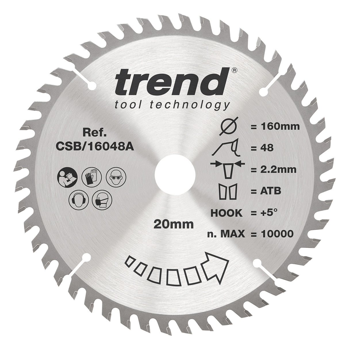 Trend 160mm x 20mm x 48T x 2.2mm General Purpose Circular Saw Blade