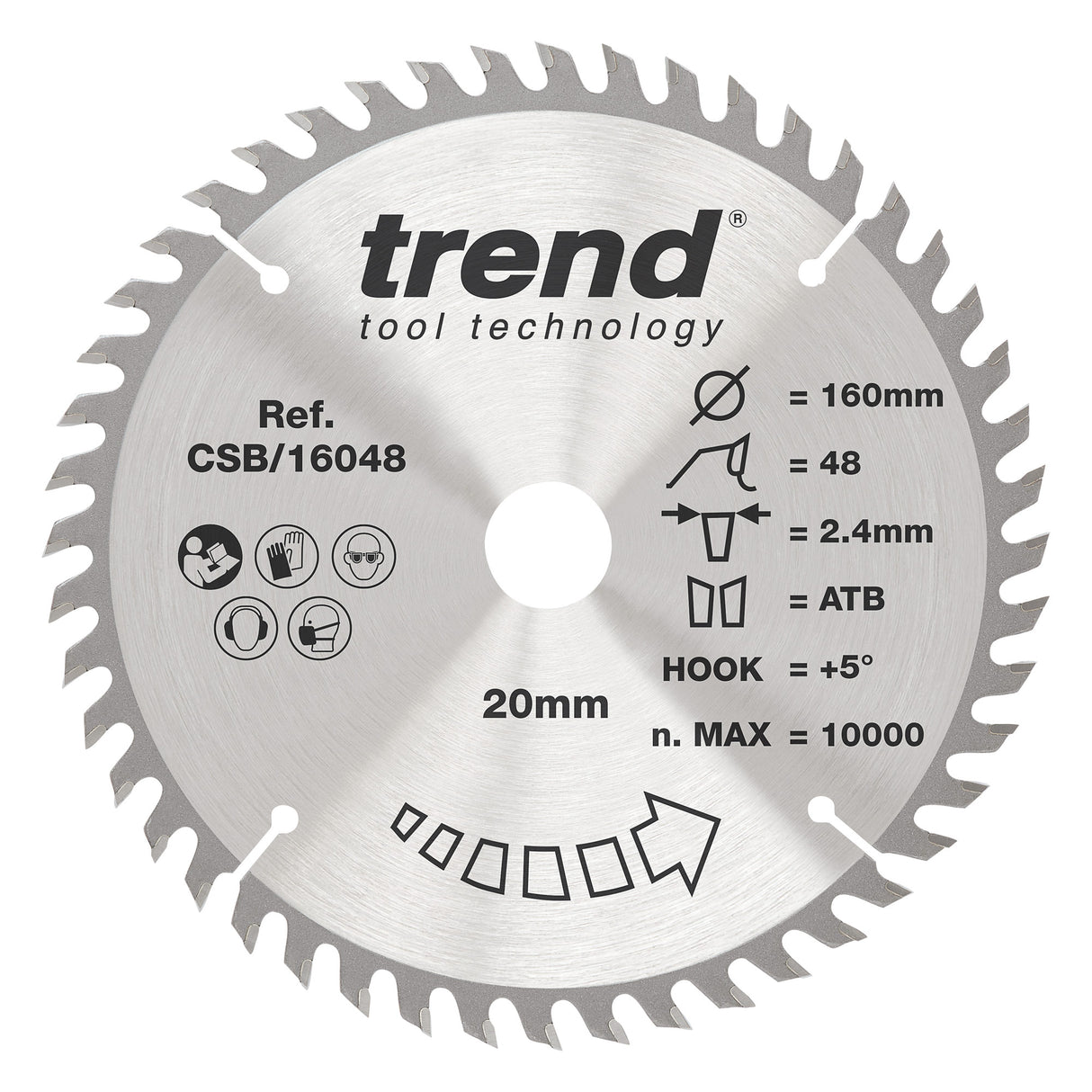 Trend 160mm x 20mm x 48T x 2.4mm Wood Circular Saw Blade