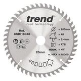 Trend 160mm x 20mm x 48T x 2.4mm Wood Circular Saw Blade