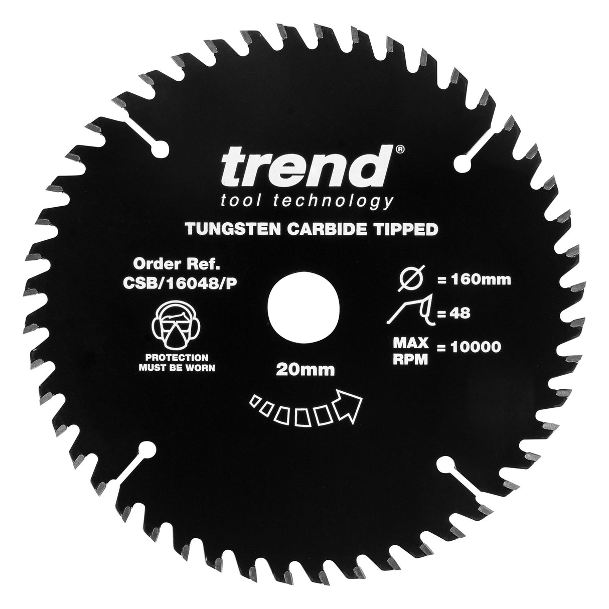 Trend 160mm x 20mm x 48T General Purpose Circular Saw Blade with PTFE Coating