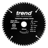 Trend 160mm x 20mm x 60T Fine Cut Off Circular Saw Blade with PTFE Coating