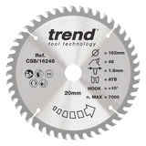 Trend 162mm x 20mm x 48T General Purpose Cordless Circular Saw Blade