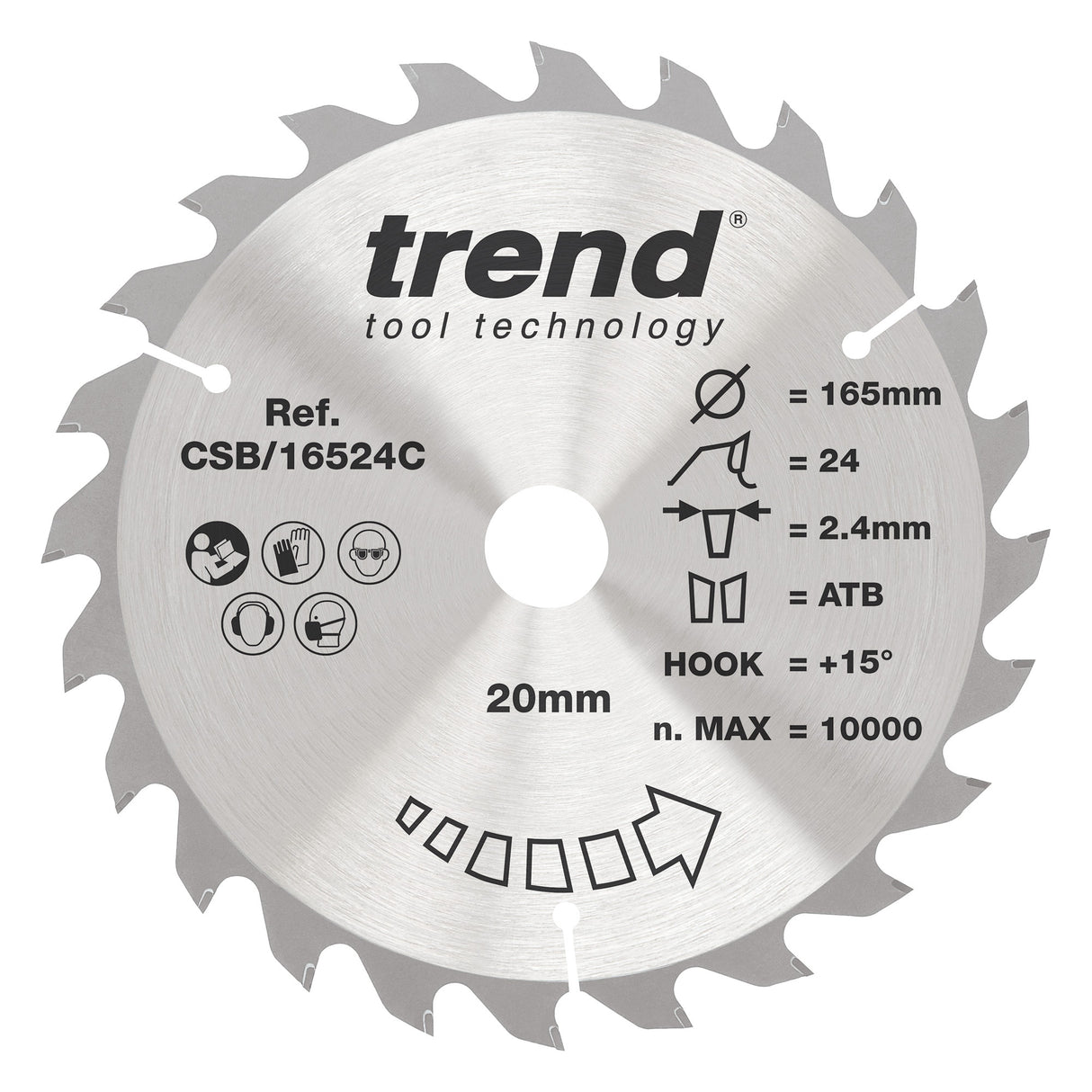 Trend 165mm x 20mm x 24T General Purpose Circular Saw Blade