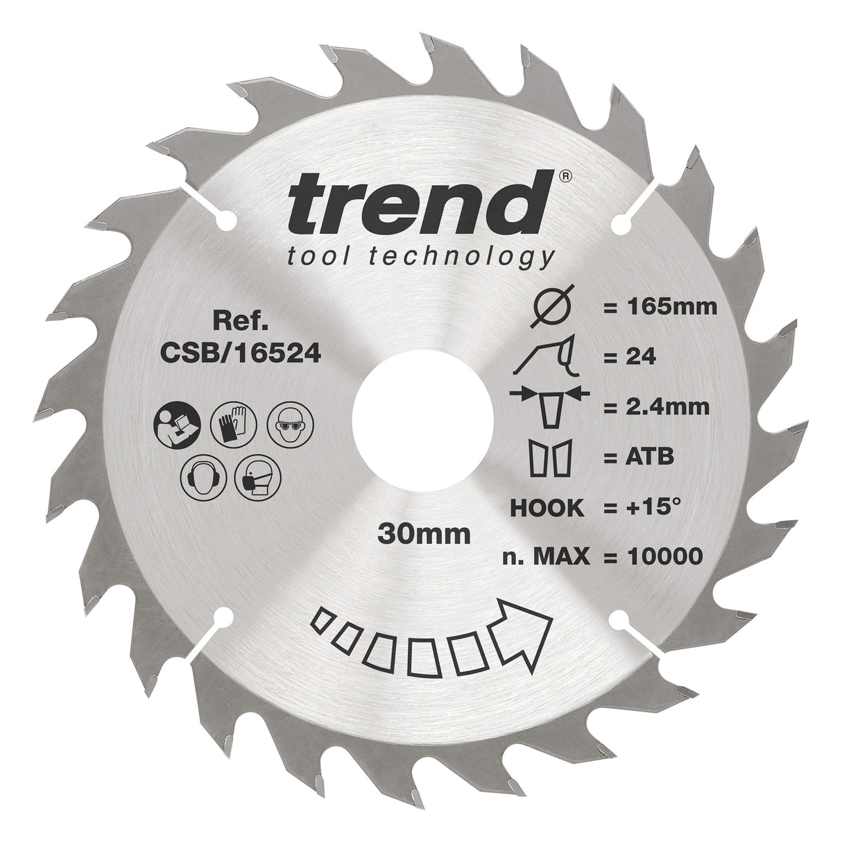 Trend 165mm x 30mm x 24T General Purpose Circular Saw Blade
