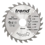 Trend 165mm x 30mm x 24T General Purpose Circular Saw Blade