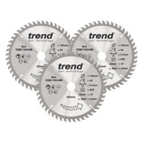 Trend 3-Piece 165mm x 20mm x 48T  Wood Circular Saw Blade Set