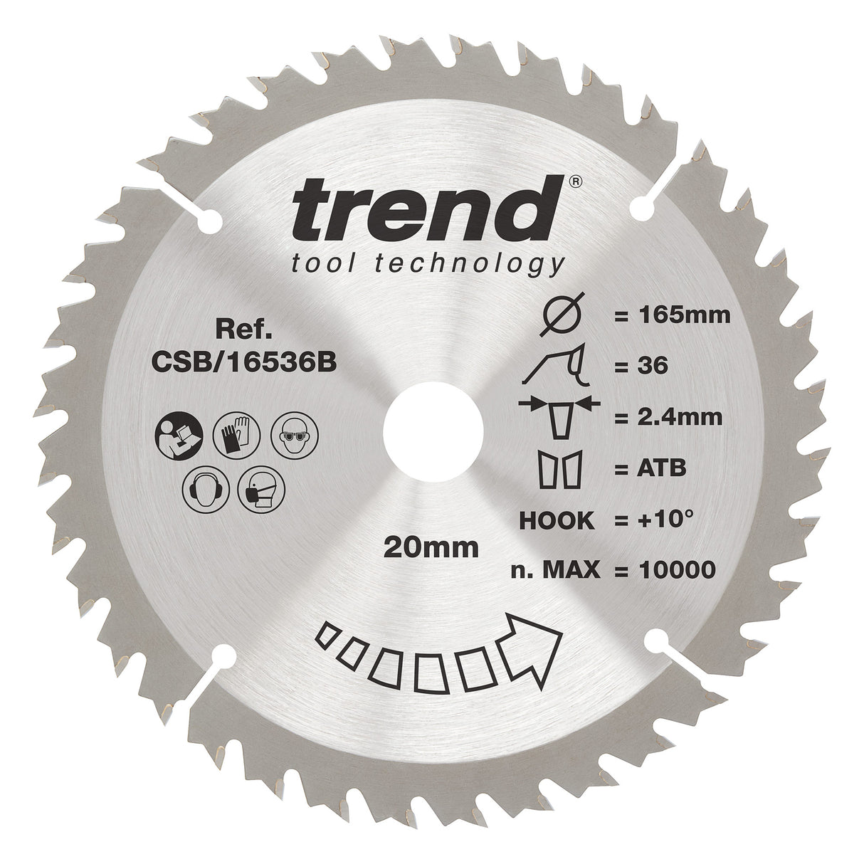 Trend 165mm x 20mm x 36T General Purpose Circular Saw Blade