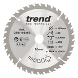 Trend 165mm x 20mm x 36T General Purpose Circular Saw Blade