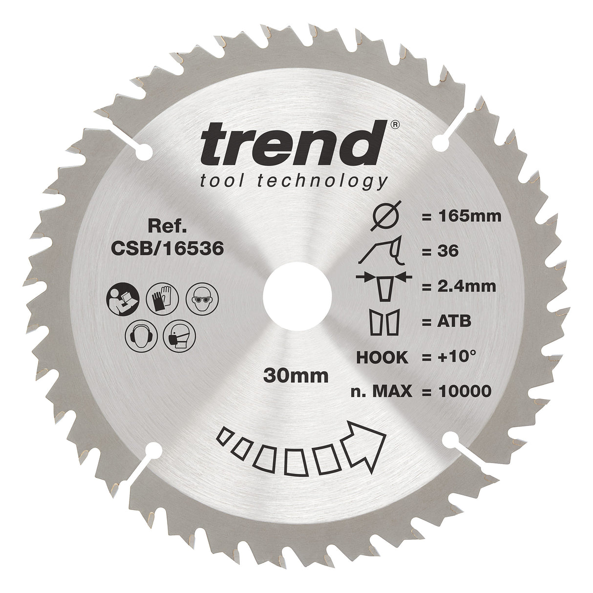 Trend 165mm x 30mm x 36T General Purpose Circular Saw Blade