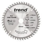 Trend 165mm x 20mm x 48T x 2.2mm Fine Cut Off Circular Saw Blade