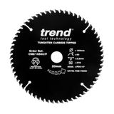 Trend 165mm x 20mm x 60T Fine Cut Off Circular Saw Blade with PTFE Coating