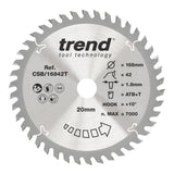Trend 168mm x 20mm x 42T Thin Kerf General Purpose Cordless Circular Saw Blade