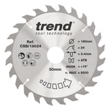 Trend 180mm x 30mm x 24T Ripping Circular Saw Blade