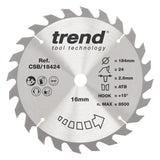 Trend 184mm x 16mm x 24T Ripping Circular Saw Blade