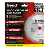 Trend 184mm x 30mm x 58T Wood Circular Saw Blade