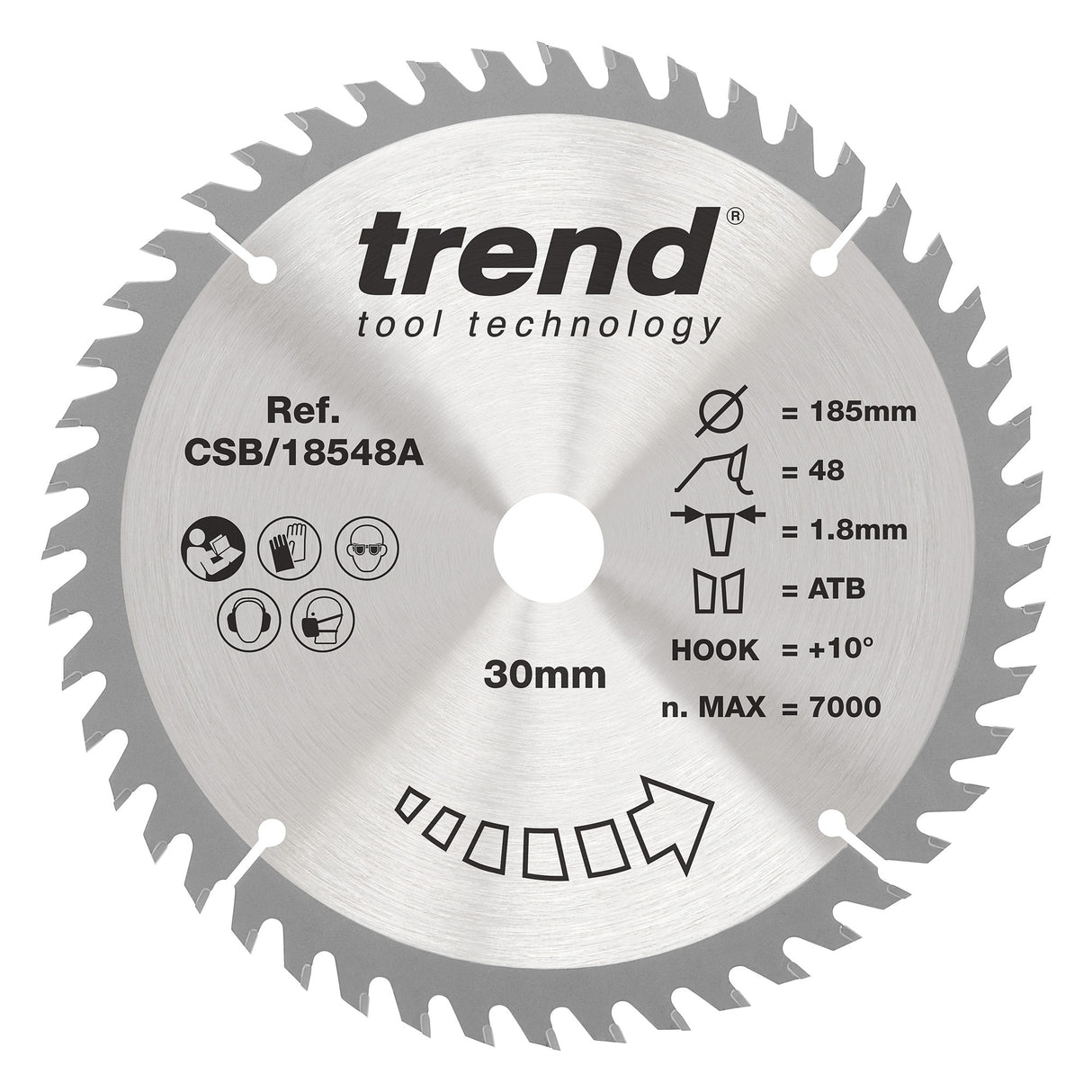 Trend 185mm x 30mm x 48T Thin Kerf General Purpose Cordless Circular Saw Blade
