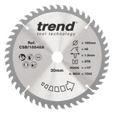 Trend 185mm x 30mm x 48T Thin Kerf General Purpose Cordless Circular Saw Blade