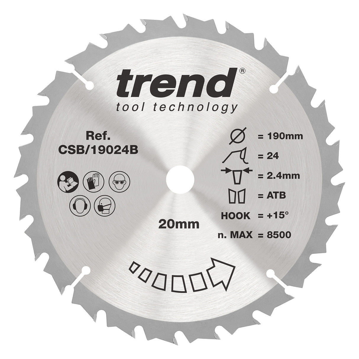 Trend 190mm x 20mm x 24T Ripping Circular Saw Blade
