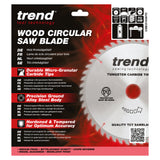 Trend 210mm x 30mm x 36T Thin Kerf Wood Cordless ATBR Circular Saw Blade