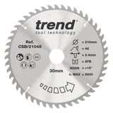 Trend 210mm x 30mm x 48T General Purpose Circular Saw Blade