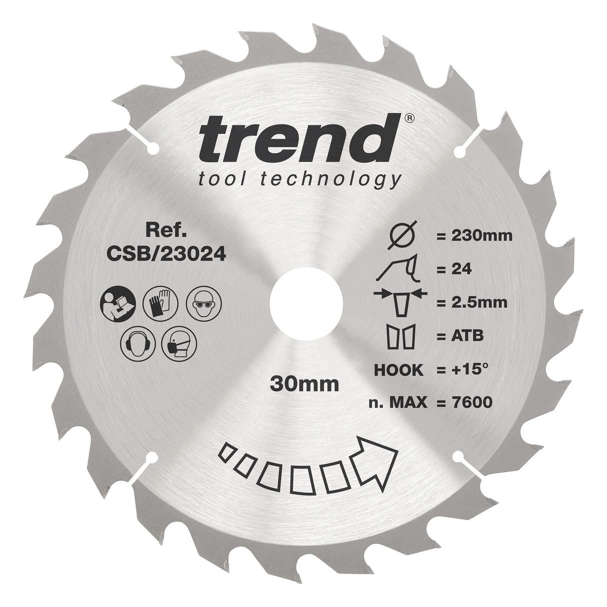 Trend 230mm x 30mm x 24T Ripping Circular Saw Blade
