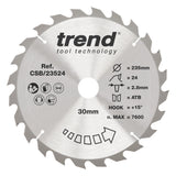 Trend 235mm x 30mm x 24T Ripping Circular Saw Blade