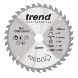 Trend 235mm x 30mm x 36T Ripping Circular Saw Blade