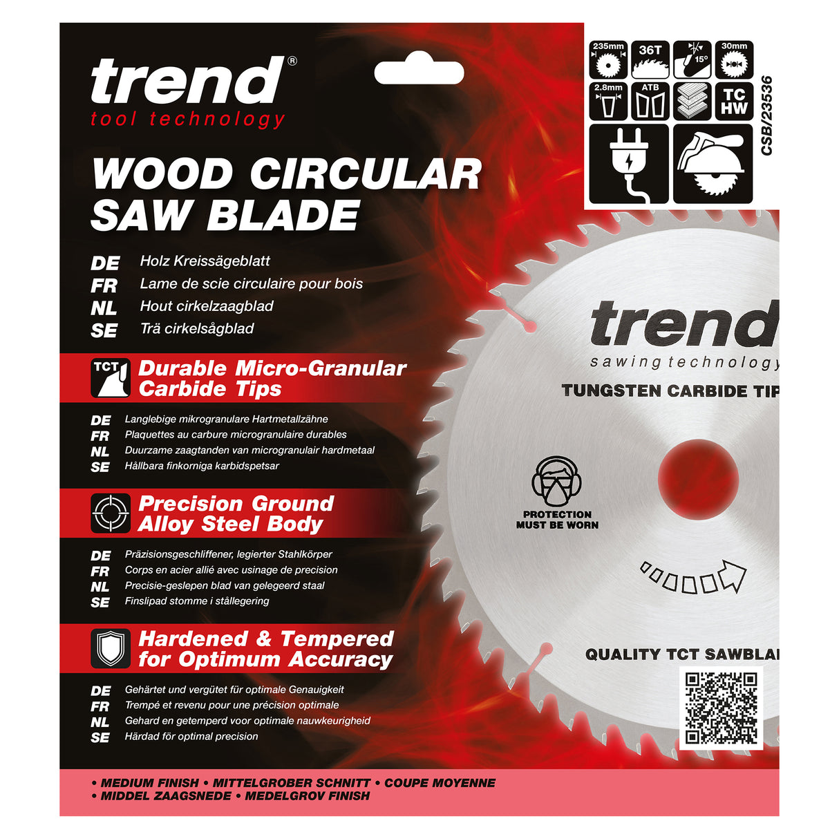 Trend 235mm x 30mm x 36T Ripping Circular Saw Blade