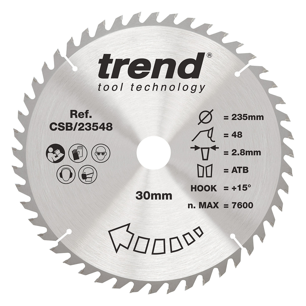 Trend 235mm x 30mm x 48T General Purpose Circular Saw Blade