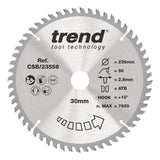 Trend 235mm x 30mm x 56T General Purpose Circular Saw Blade